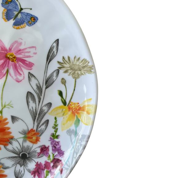 Rachel Ashwell Melamine Dinner Plates 11in Spring Floral Butterfly Set of 4 New - Picture 6 of 13